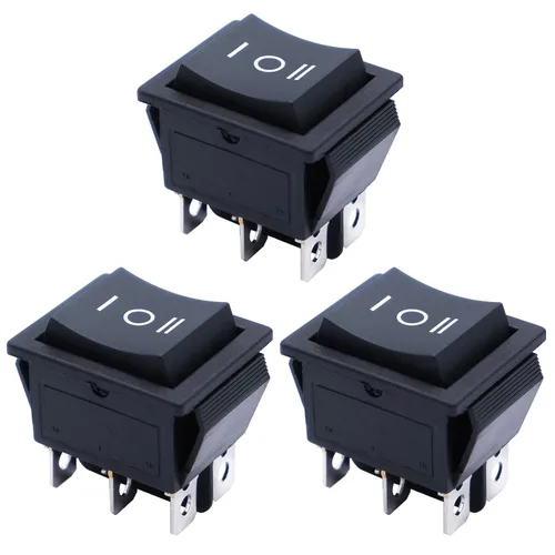 Vista 16 de mxuteuk 5 unids Snap-in AC110/120V Interruptor basculante redondo iluminado Interruptor de alimentación de palanca de barco Luz roja SPST ON-Off 3