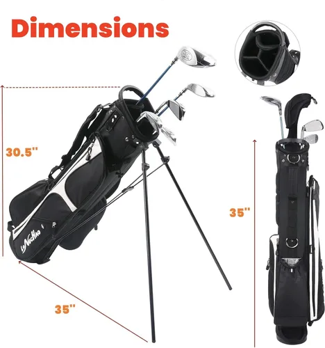 Vista 2 de LONGCHAO Golf Bag,4 Way Golf Bag Stand with Backpack Shoulder,6 Pockets Ping Golf Club Bag, 2 Bags in 1 for Women