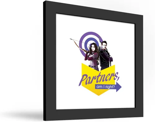 Vista 2 de Trends International Gallery Pops Marvel Hawkeye - Póster de pared de Partners Am I Right, 12 x 12 pulgadas, versión enmarcada en negro Versión