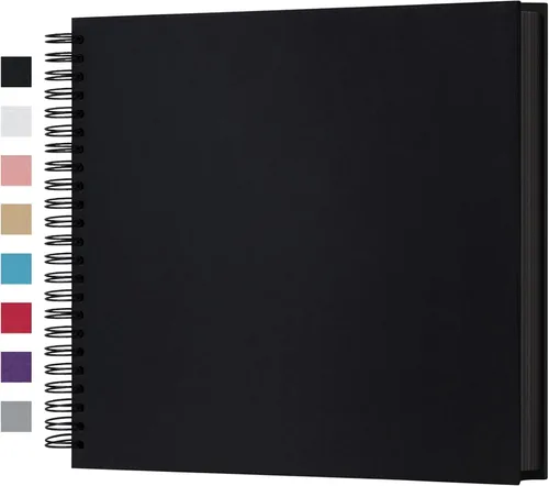 Vista 17 de potricher Álbum de Recortes DIY de 7 x 7 Pulgadas, 40 Páginas, Tapa Dura, Papel Kraft, Álbumes de Fotos para Recortes, Libro de Recuerdos para Bodas