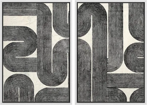 Vista 131 de SIGNWIN Lienzo enmarcado para pared, ilustraciones abstractas texturizadas en tonos beige terrosos, arte moderno, decorativo, contemporáneo