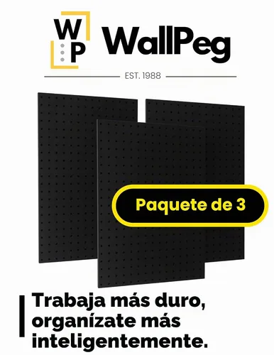 Vista 2 de Fabricado en Estados Unidos – Organizador de pared Nerf Gun Pegboard 3 paneles de 24 x 16 pulgadas – 72 pulgadas de ancho – Kit P-202 B