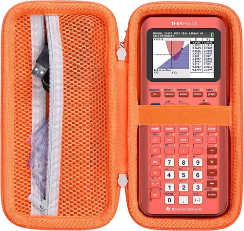 Vista 10 de Khanka Funda Stroage para Texas Instruments TI-84 Evo/TI - 84 Python/TI-83 Plus/TI-84 Plus/TI-84 Plus CE Calculadora gráfica a color, solo funda