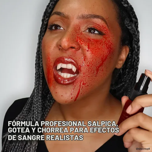 Vista 3 de Mehron cosmético de chorro de sangre Bright Arterial para efectos especiales, películas, Halloween. Botella dispensadora de 1 onza