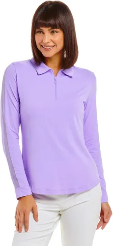 Vista 7 de IBKUL - Polo de manga larga para mujer con protección solar UPF 50 panel exterior de malla 86000 sandía