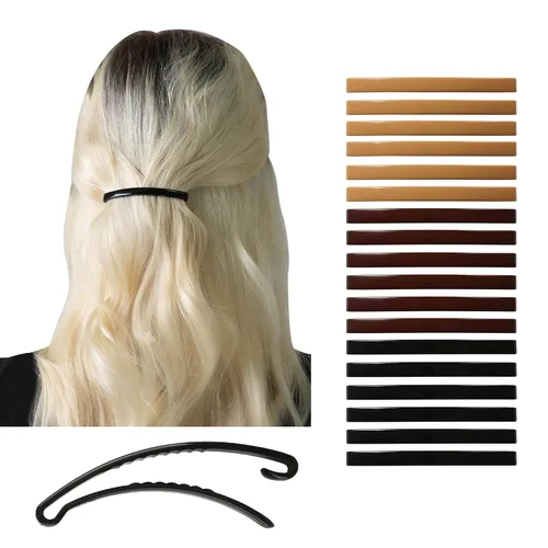 Vista 9 de Pinzas grandes de plástico para peinar, pinzas decorativas para medio recogido y cola de caballo, para niñas, mujeres con cabello muy fino y medio