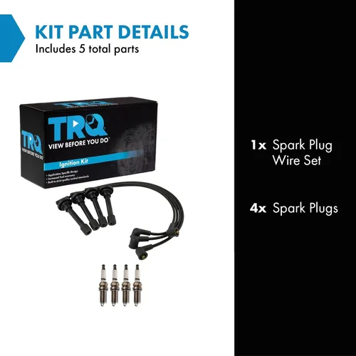 Vista 2 de Kit de bujías de chispa TRQ 5 piezas de bujías de iridio Compatible con Acura Integra 1992-2001 1999-2000 Honda Civic 1994-1995 Civic del Sol