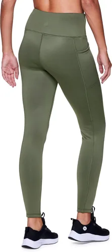 Vista 3 de Avalanche Leggings básicos de cintura alta con forro polar y bolsillos para mujer