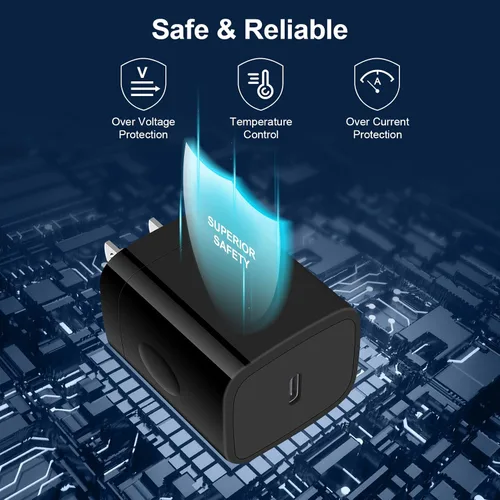 Vista 7 de Cargador súper rápido tipo C bloque de carga compatible con Samsung Galaxy Z Fold 7, Z Flip 7, A17, S25Edge, S25 Ultra, S25, S25+, S24 Fe, S24 Negro