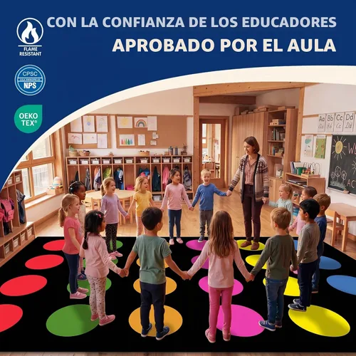 Vista 3 de Booooom Jackson Alfombra para aula, alfombra cuadrada de espectro arcoíris de 7 pies 6 x 13 pies, antideslizante y resistente a las manchas, 20