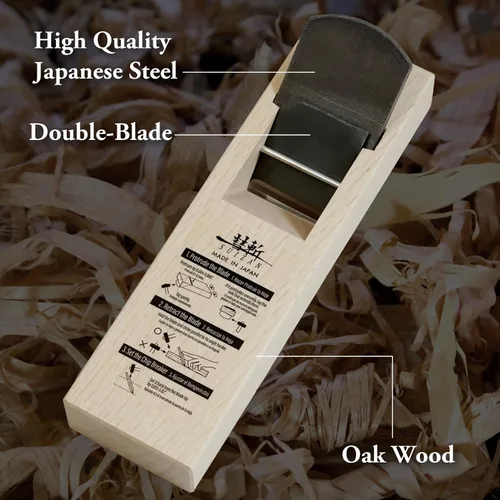 Vista 5 de SUIZAN Kanna - Cepilladora de madera japonesa de 2.4 pulgadas, herramientas profesionales para trabajar la madera