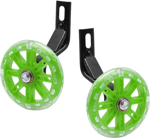 Vista 18 de Par de ruedas auxiliares de bicicleta para niños, accesorios para bicicletas de 12 "14" 16", ruedas de entrenamiento flash