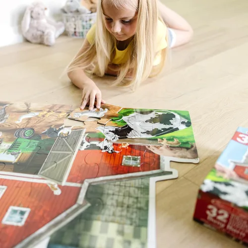 Vista 3 de Melissa & Doug - Rompecabezas de suelo con forma de granero