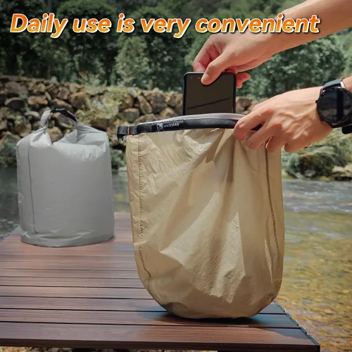 Vista 6 de HIKEMAN Bolsa seca impermeable – Bolsa seca ultraligera, bolsas de secado al aire libre, paquete de 3 bolsas para viajes, natación, rafting