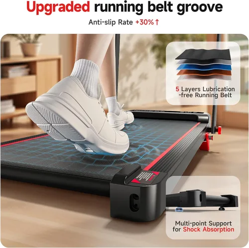 Vista 7 de RHYTHM FUN Treadmill with Incline, Walking Pad with Handle Bar,300lbs Walking Pad with APP, Portable Folding Walking Treadmills for Home/Office with