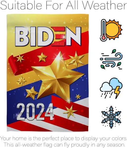 Vista 6 de Biden Harris Flag 2020 House Pack Patriotic Vote President Democrat Republican Tea Party United State American Election Banner Small Garden Yard