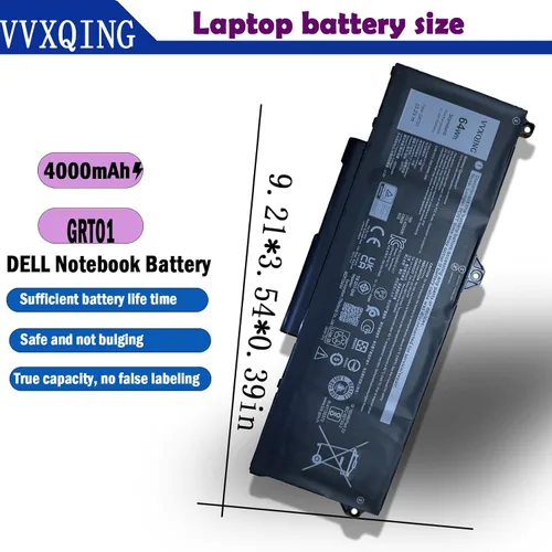 Vista 7 de Batería de repuesto GRT01 para Dell Latitude 5421 5521 5531 5431 Precision 3561 3571 3470 3581 Series Laptop 00P3TJ 0R05P0 R05P0 05RGW 4-Cells 15.2V