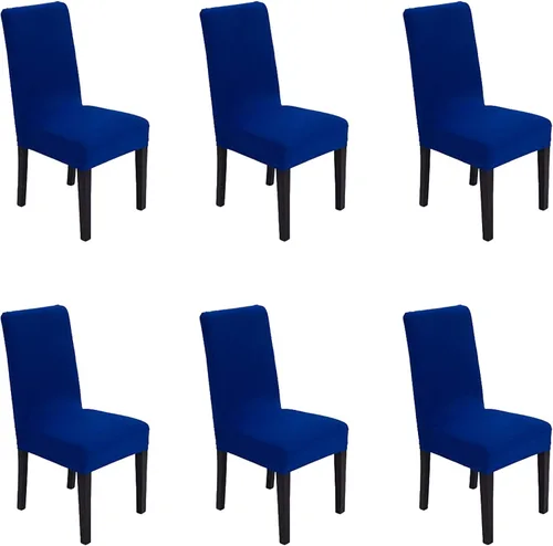 Vista 12 de Funda protectora de tela de elastano elástica extraíble y lavable para silla de comedor (color aguamarina, 6)