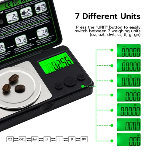 Vista 5 de Mcbazel Báscula de mini miligramo, báscula portátil de joyería de 1.76 oz/0.00 oz, báscula digital de alta precisión de microgramos con pesas