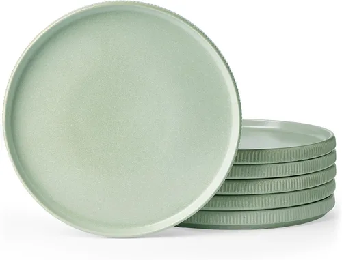 Vista 13 de famiware Star Platos de Ensalada para 6, Juego de Platos de 8 Pulgadas, Vajilla de Gres, Platos Pequeños para Postre, Ensalada, Aperitivo, Blanco