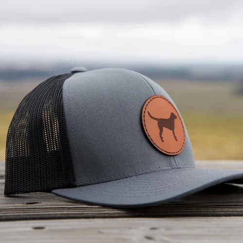 Vista 4 de Palouse Prairie Lab Labrador Retriever Cuero Patch Hat Laboratorio Amarillo, Laboratorio Chocolate, Negro Regalo Lab Trucker Hat Sombrero