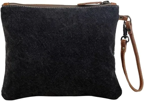Vista 3 de Myra Bag Hope Pouch Upcycled Algodón & Cuero S-2914, Varios