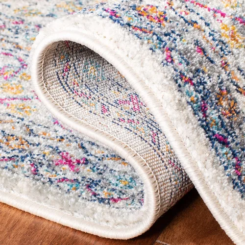 Vista 6 de SAFAVIEH Evoke Collection EVK250A - Alfombra de pasillo, 2 pies 2 pulgadas x 7 pies, color crema y fucsia, diseño oriental Shabby chic, no desprende