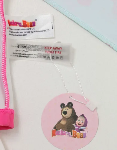 Vista 6 de Masha and the Bear Conjunto de traje de baño de manga larga para niñas