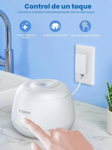 Vista 7 de KUNPHY Máquina Limpiadora Ultrasónica de Retenedores 2026, Cápsula de Limpieza Dental de 48 kHz para Brackets, Protector Nocturno, Protector Bucal