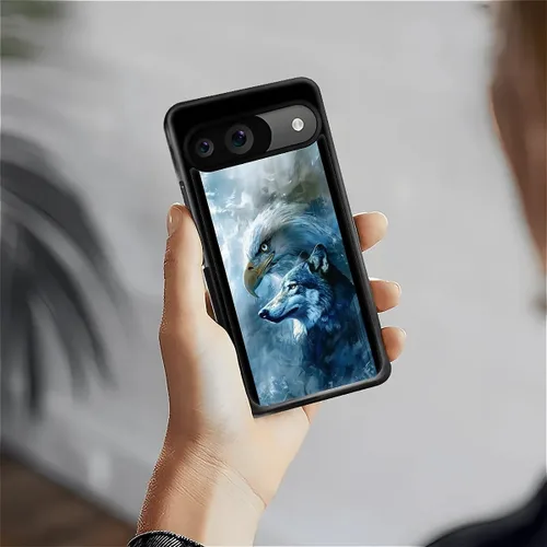 Vista 1389 de Compatible con Google Pixel 4A 5G Mobile Case Creative Acrylic Panel trasero Silicona Protección Grip especialmente diseñado para Google Pixel 4A 5G
