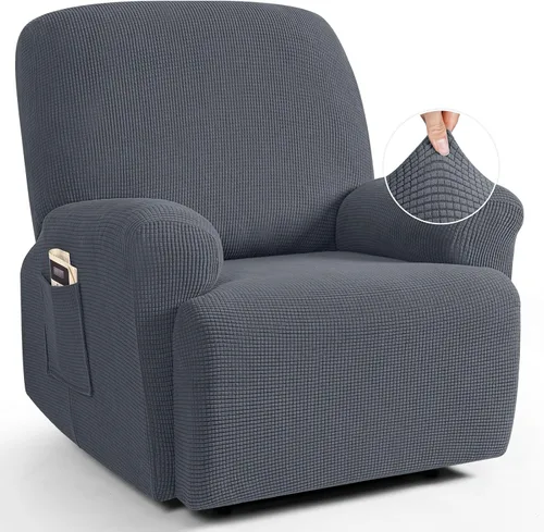 Vista 46 de TAOCOCO Funda reclinable de 4 piezas, funda elástica para sofá reclinable de 4 piezas, funda reclinable con 1 asiento, protector de sofá suave
