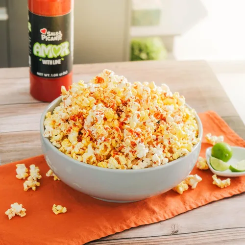 Vista 3 de Salsas Castillo AMOR Salsa picante con limón mediano, rojo, 33 onzas