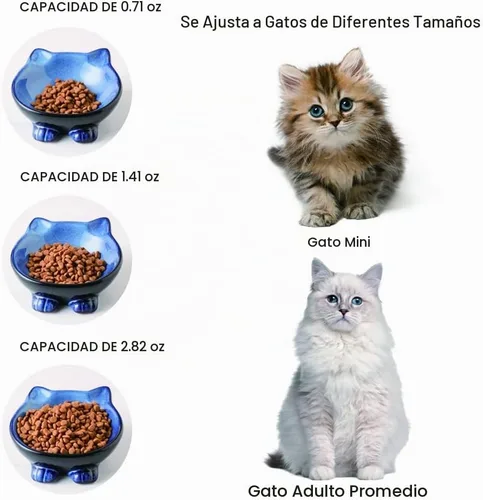 Vista 3 de Nihow Cuencos básicos de cerámica para gatos: cuenco para gatos de 5 Azul & negro