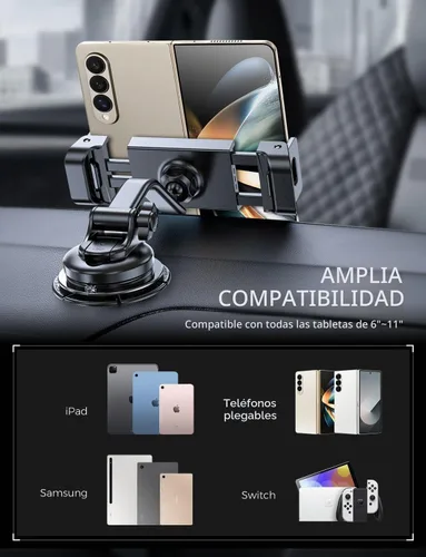 Vista 8 de eSamcore Soporte para Tablet para Salpicadero de Coche, Soporte de Montaje en Parabrisas para iPad y Soporte Plegable para Teléfono con Abrazadera