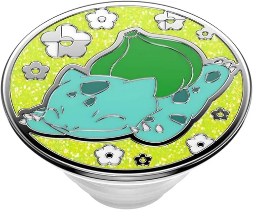 Vista 4 de PopSockets Agarre adhesivo para teléfono, soporte, soporte para teléfono, Pokemon - Esmalte Bulbasaur
