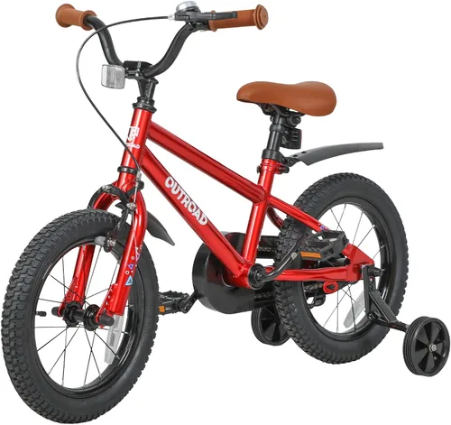 Vista 9 de Betterland Bicicleta plegable para niños, bicicleta para niños de 14/16/18 pulgadas con ruedas de entrenamiento y frenos de mano duales, bicicleta