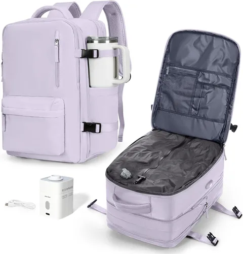 Vista 64 de VGCUB Mochila grande de viaje para trabajo, negocios, mochila para computadora portátil aprobada para vuelo, para mujeres y hombres, mochila