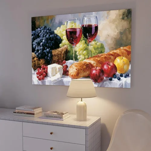 Vista 7 de JDBeehpy Wine Glasses Grapes Bread Cheese Wall Prints Unframed 12x18inch Wine Feast-Unframed