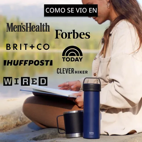 Vista 9 de ESPRO P0 Cafetera de prensa francesa ultraligera para viajes, acero inoxidable aislado al vacío, 16 onzas, azul Egeo Azul (Aegean Blue)