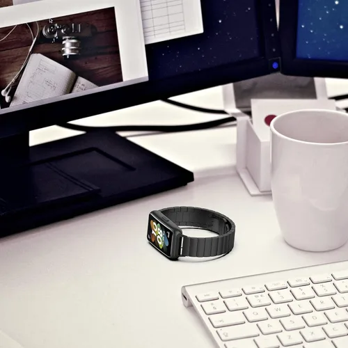 Vista 7 de Senter Liberación rápida de una cuenta sólida correa de acero refinado banda de acero inoxidable para Huawei Band 7 pro Smart Watch