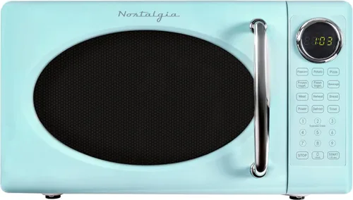 Vista 27 de Nostalgia Retro - Horno de microondas para encimera - Incluye 12 ajustes preprogramados y reloj digital - 0.9 pies cúbicos - 800 vatios - Amarillo