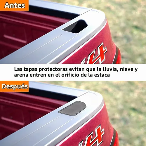 Vista 4 de TTCR-II Cubiertas para orificios de estaca para riel de cama GMC Sierra y Chevy Silverado 2014-2018, cubiertas de bonneau para camiones para Sierra