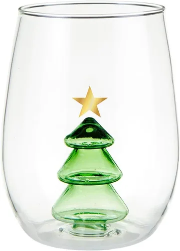 Vista 4 de Slant Holiday Party Supplies - Copas de vino sin tallo con figura 3D, 20 onzas, bastón de caramelo