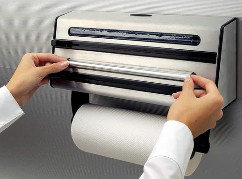 Vista 6 de Emsa Dispensador Triple Rollo "Contura" de Acero Inoxidable, Plata/Negro
