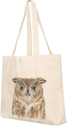 Vista 2 de Bolsa de lona, diseño animal, refuerzo resistente, 100% algodón natural, para compras, comestibles, computadora portátil., XL, Bolso grande de lona