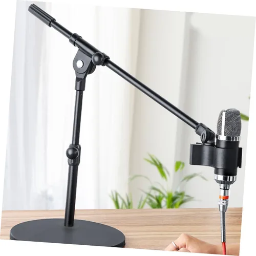 Vista 7 de Luxshiny Poste de micrófono telescópico con adaptador de cabeza de tornillo, micrófono de construcción de metal, brazo de pluma para estudios