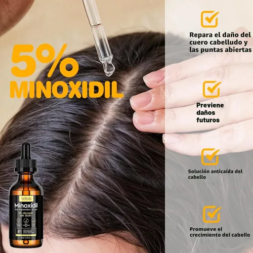 Vista 3 de 5% Minoxidil Suero de Crecimiento Capilar en Aceite para Hombres y Mujeres, Suero Capilar de Biotina, Tratamiento de Recrecimiento Capilar Más