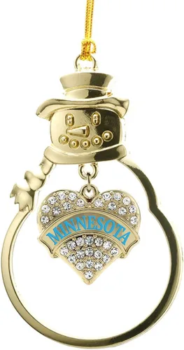 Vista 122 de Inspired Silver - Twin #1 - Adorno de Navidad dorado - Adorno de árbol de Navidad con dije de corazón con circonita cúbica - Decoración colgante