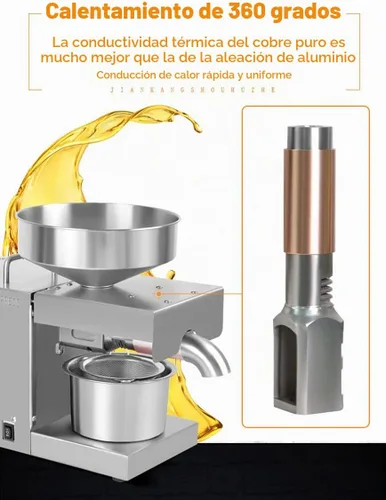 Vista 6 de CGOLDENWALL Máquina de prensa de aceite, extractor de aceite automático con doble control de temperatura, expulsor de aceite frío/caliente para uso