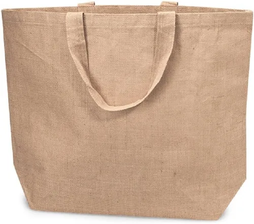 Vista 10 de Bolsas de arpillera de yute para la playa, bolsas de compras ecológicas con forro de algodón (1, mediano (20 x 14 x 6 pulgadas)